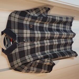 Tommy Hilfiger polo shirt Men's M Navy and Gray plaid